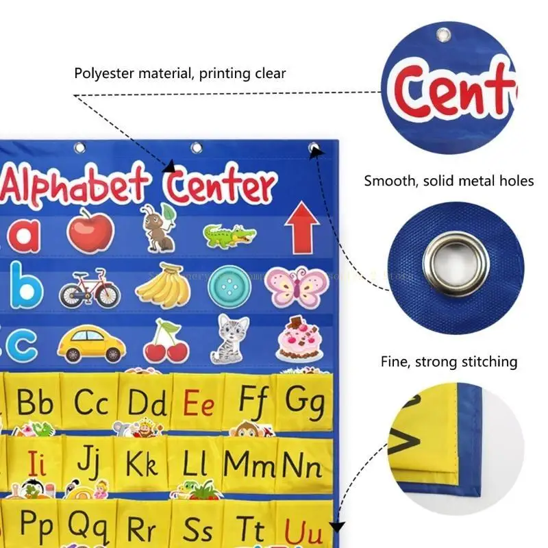 

Алфавиты Раннее образование, карманная карманная диаграмма Alphabets Center, игрушка для распознавания букв