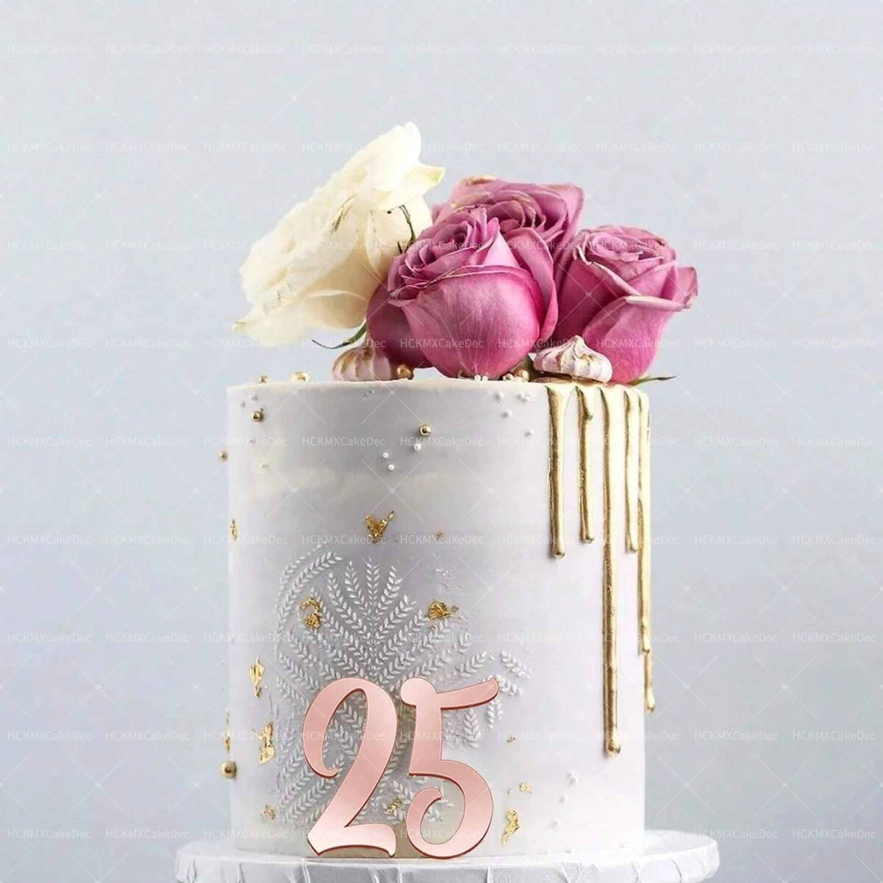 1set Digital 0-9 Gold Schwarz Acryl Kuchen Dekoration DIY Personalisierte Hochzeit Geburtstag Party Kuchen Dekoration – Detail 3