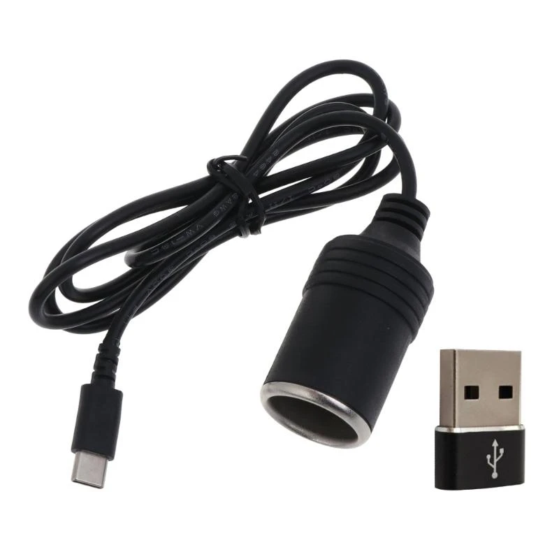 USB نوع C إلى 12 فولت سيارة ولاعات السجائر المقبس أنثى محولات الطاقة كابل لمسجلات القيادة السيارات أفضل بيع #4