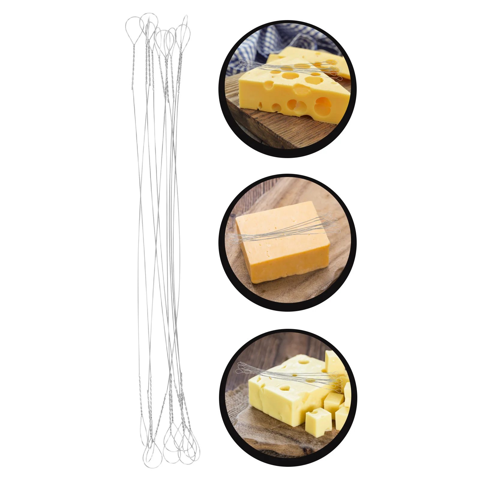 

10Pcs Cheese Slicer Wire Stainless Steel Multipurpose Food Slicing Tool Easy Clean Versatile Use Home Kitchen Wire Slicer
