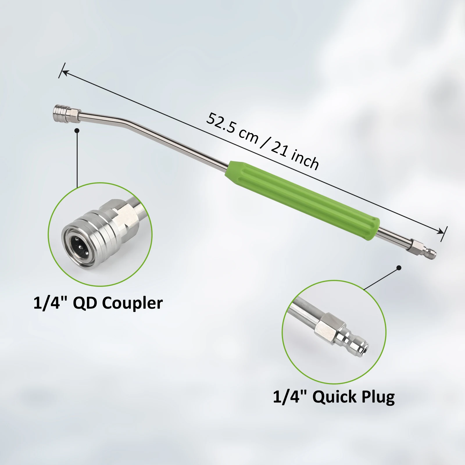 عصا تمديد لغسالة الضغط لغسيل السيارات، عصا تمديد الطاقة من الفولاذ المقاوم للصدأ، تمديد عصا غسالة الطاقة مع قابس سريع 1/4 بوصة