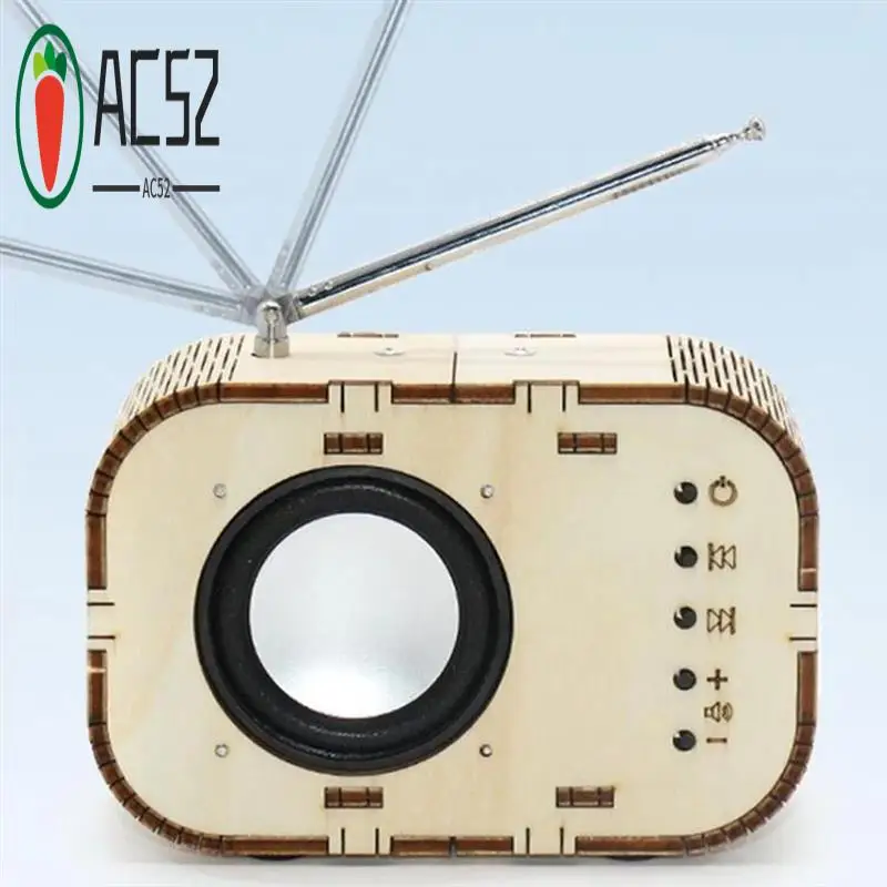 AC52-Science Experiment Wood Learning Puzzle Self Assembly DIY FM Radio Model
