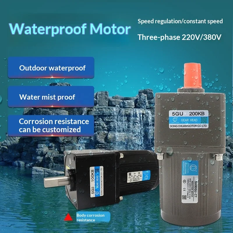 Waterproof Motor, 220V/380V Speed Regulation, Fixed Speed 60W Micro-filter Reducer Motor