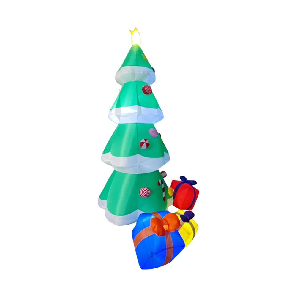 شجرة عيد الميلاد العملاقة القابلة للنفخ بطول 8 أقدام مع 3 عبوات هدايا، أضواء LED مدمجة لتزيين عطلة الفناء الداخلي والخارجي