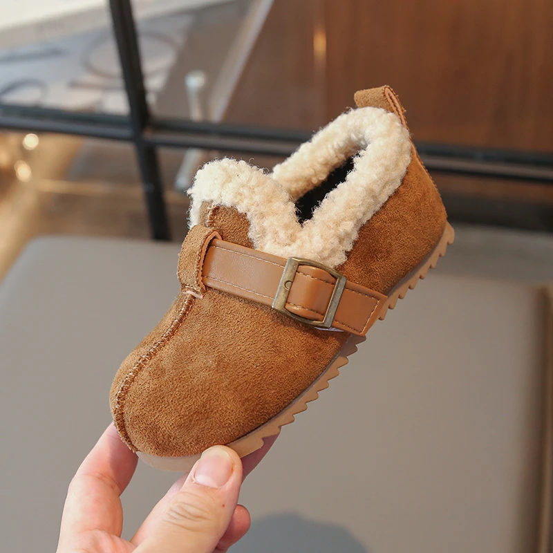 Baby-Mädchen Herbst/Winter Mode Neue Samt-Schneestiefel mit Dicker Sohle, Niedliche Einteilige Stiefel, Weich, Warm/Leicht, für Schüler zum Gehen – Detail 9