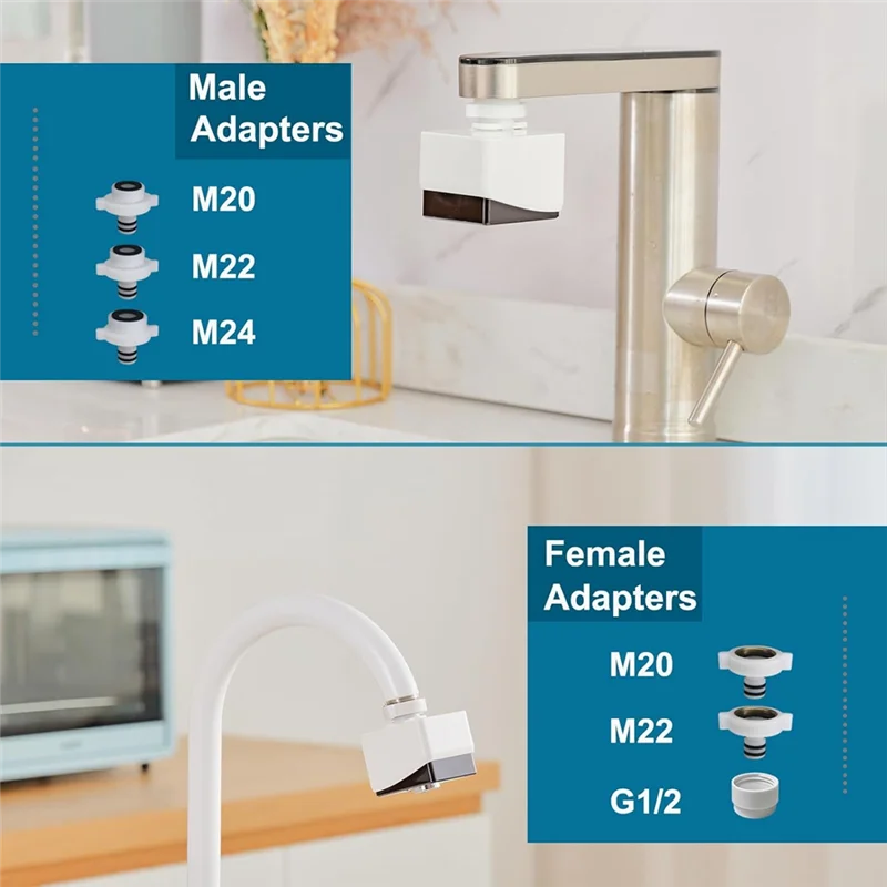 Adattatore per rubinetto Touchless Adattatore sensore di movimento intelligente SR-T01 Adattatore per rubinetto con sensore automatico per rubinetto da cucina e bagno-AT64