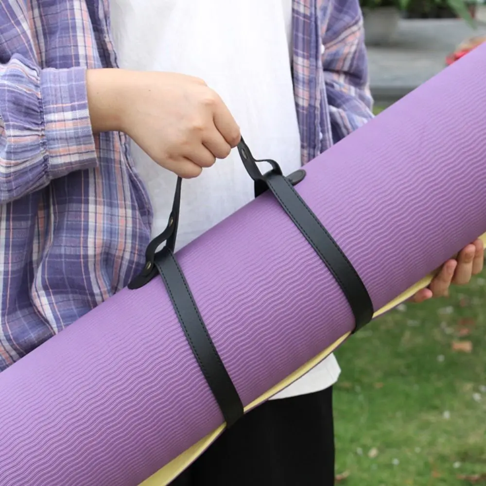 Adjustable Blanket Carrying Strap Durable PU Leather Belt With Handle Yoga Mat Strap Picnic Rug Blanket Holder