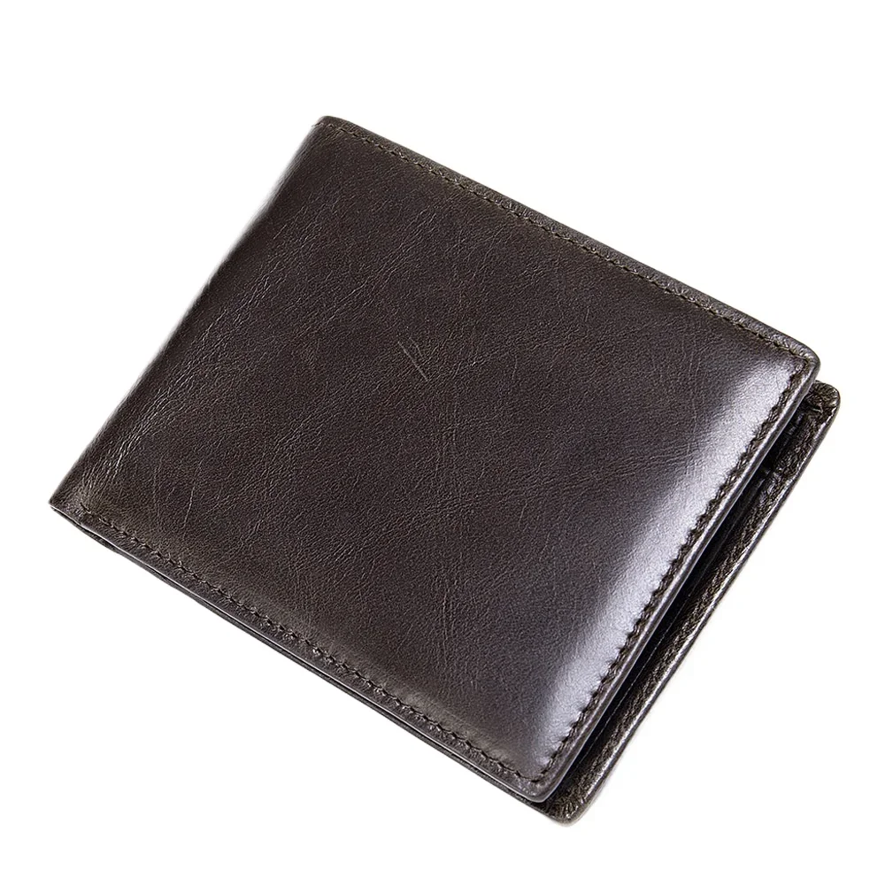 

Men's leather wallet, short multi-card cowhide wallet, anti-magnetic RFID change bag.