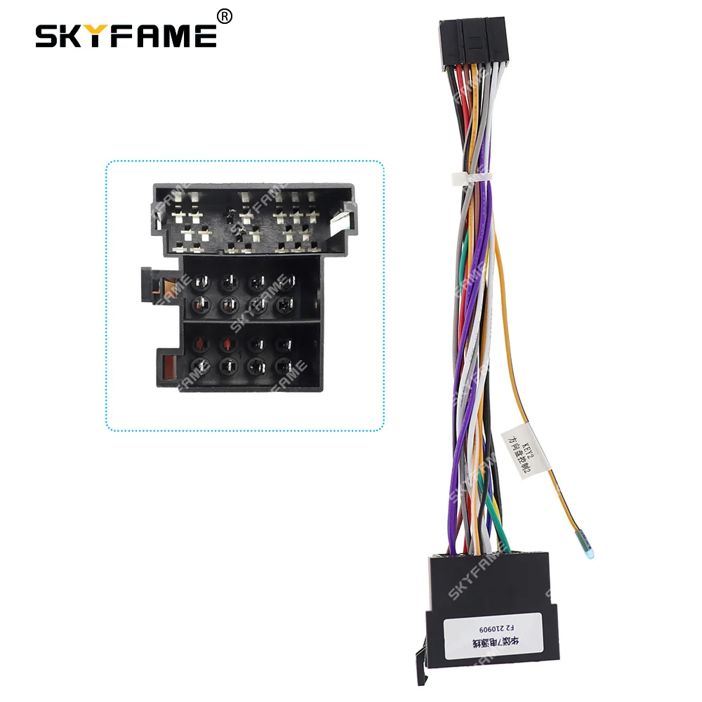 SKYFAME Car 16pin Wiring Harness Adapter For Brilliance Jinbei Huasong 7 2015-2017 Android Radio Power Cable