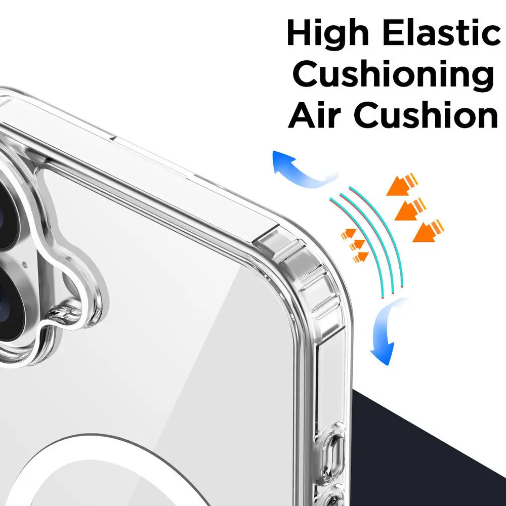 حافظة هاتف شفافة مغناطيسية أصلية لهاتف آيفون 17 Air 16 15 14 13 12 11 Pro Max Plus 16e E Magsafe غطاء سيليكون Funda
