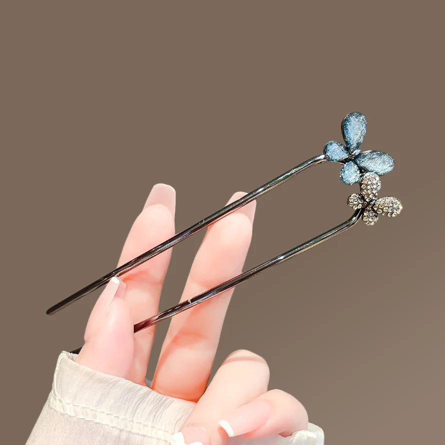 Metall-U-förmige Haarstäbchen mit Perlenquaste, Haargabel, Haarspange, französische Haarnadeln, Haaraccessoires für Damen und Mädchen, Haarschmuck, Styling-Tool – Detail 22