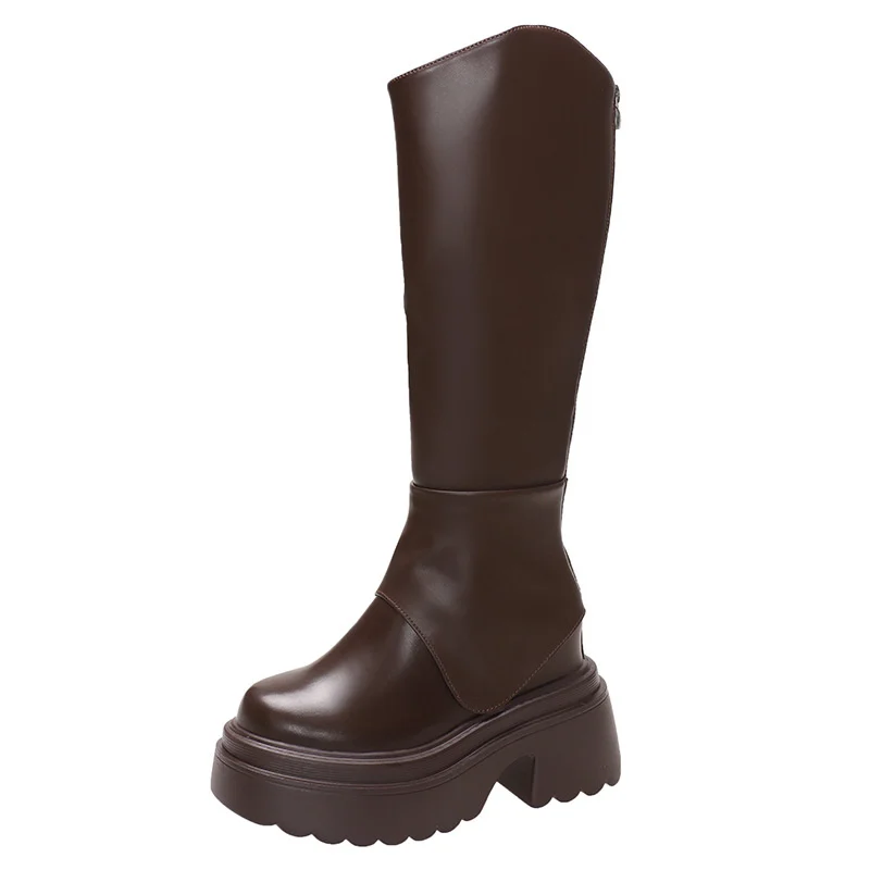 Bottes de chevalier basses au genou pour femmes, optique de jambe, grand tube, petit, automne, nouveau, 2023