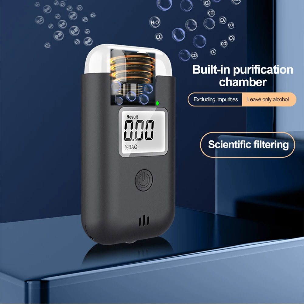 Digital Portable Alcohol Breath Tester Non-contact Breathalyzer Drunk Driving Analyzer for Personal & Professional Use