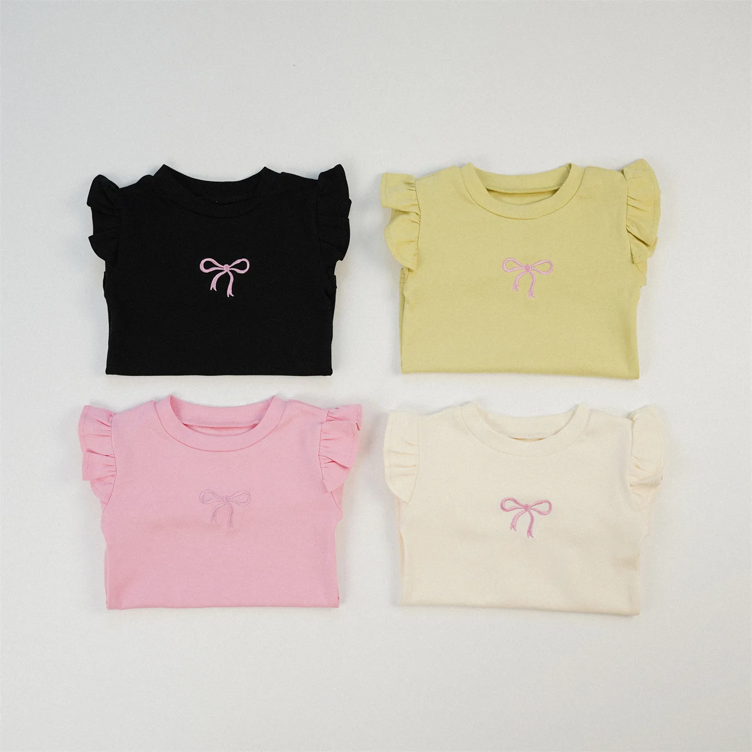 

Spring Autumn New Girls Embroidery Bow Bottoming Shirt Cotton Children Long Sleeve T Shirts Baby Girls Casual Tops Kids Clothes