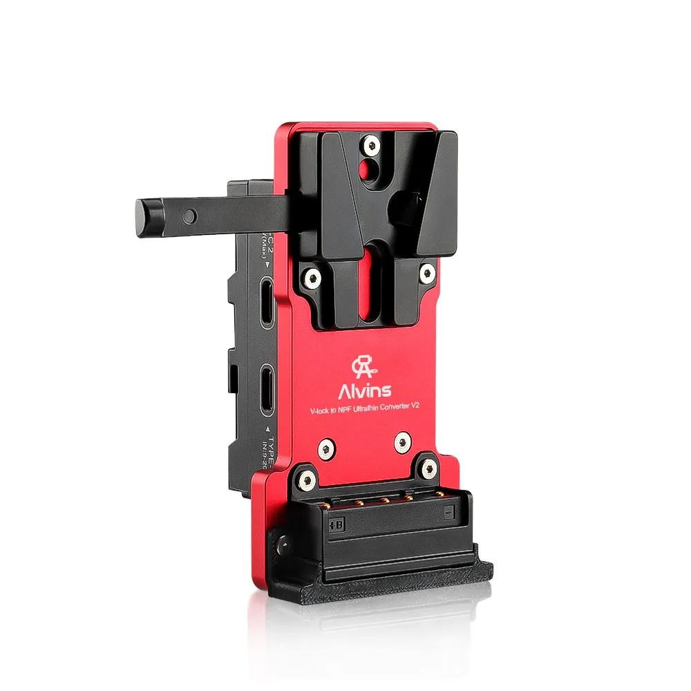 NP-F to V-Mount Power Adapter with Display USB-C PD 36W IN OUT for Sony F550/F750/F970 L Series Atomos Shinobi Shogun Ninja V
