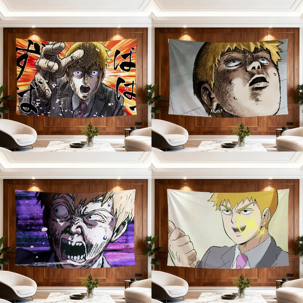 Anime Fun Face Meme Mob P-Psycho 100 Reigen Arataka Flagge Zimmer Wohnheim Party Garage Picknick Hogar Heimdekoration Banner Wandbehang Geschenk