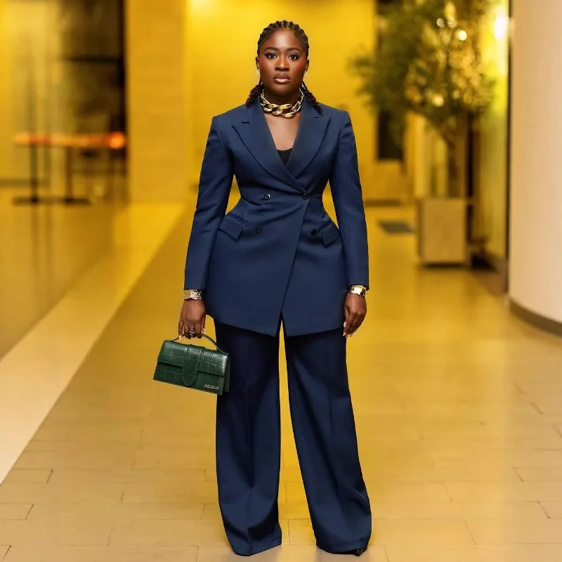 

GUWU Elegant OL Women Long Sleeve Double Button Blazer and Pants Suits 2025 Chic Streetwear Fall Fashion Two 2 Piece Set Outfits