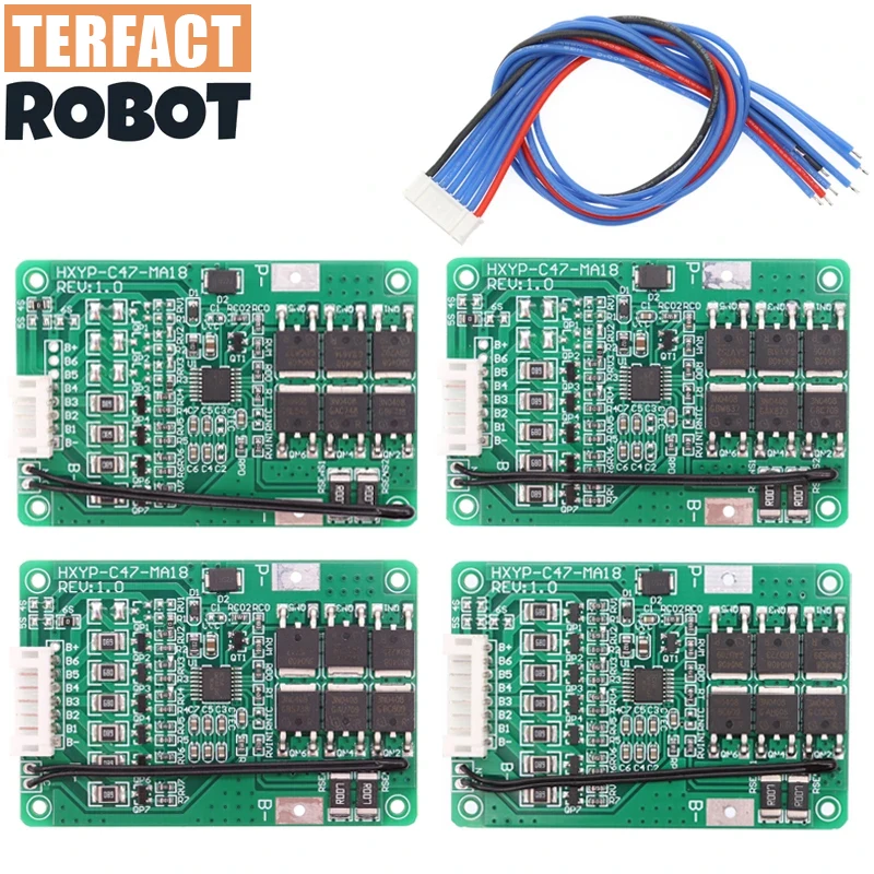 4S/5S/6S/7S BMS 16.8V 21V 20A 18650 Li-ion Lmo Ternary Lithium Battery Charger Protection Board Balance And Temperature Protect
