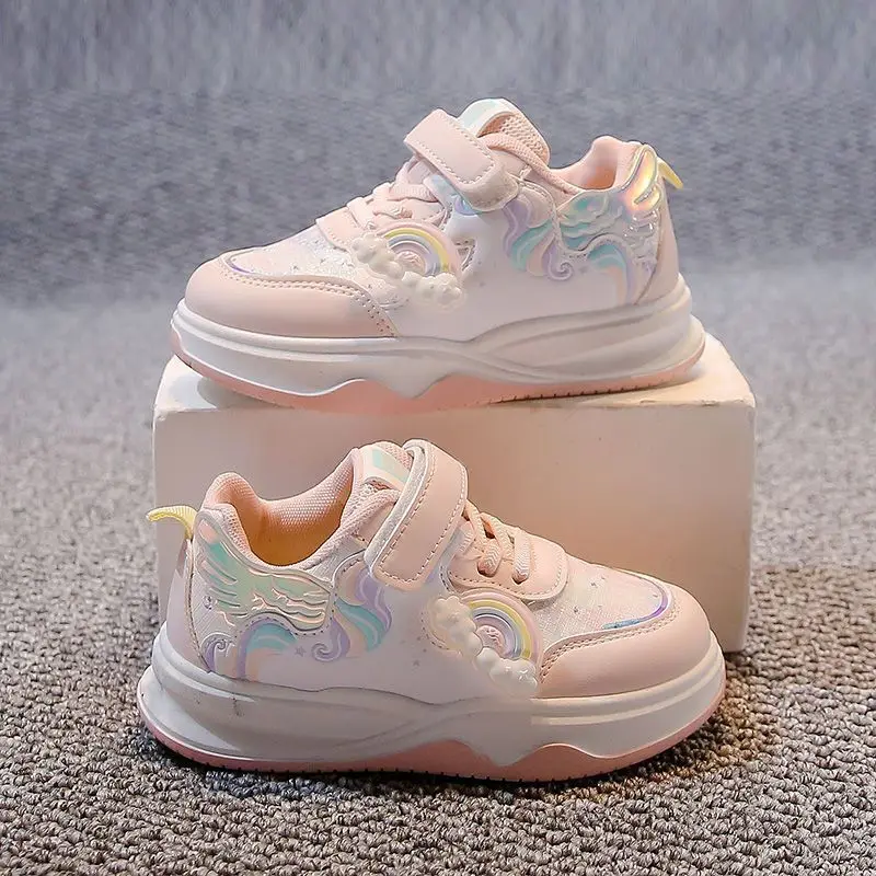 Waterproof Anti Slip Girls Leather Sports Sneakers 2026 Spring Autumn Fashion Kids Outdoor Casual Shoes