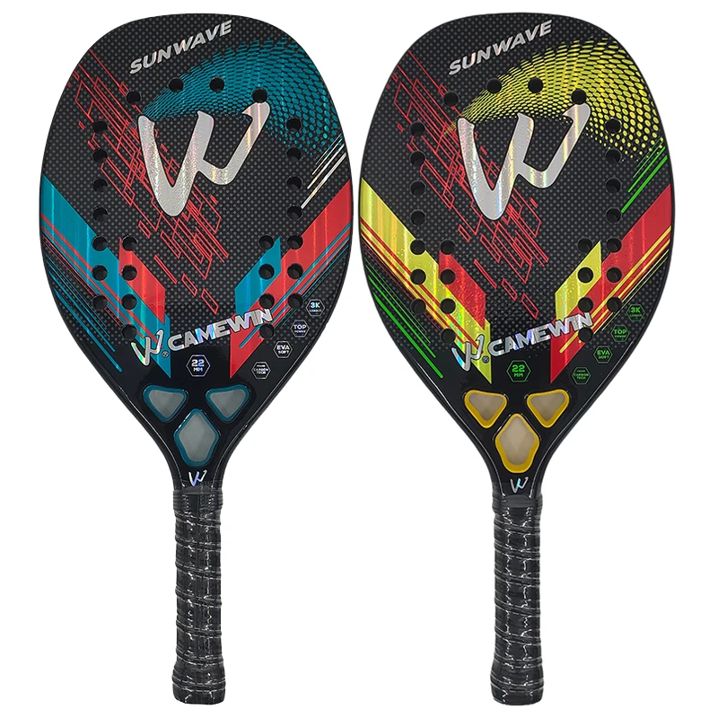 

The new 3k Beach tennis racket Professional Full carbon fiber rough surface Deliver protective bag sweatband wrist care CAMEWIN