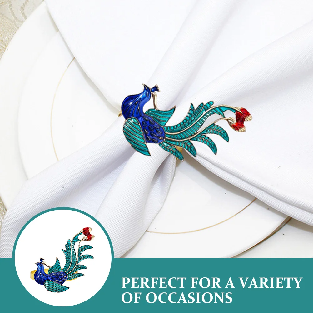 

4pcs Napkin Rings Metal Elegant Bird Fancy Decorative Bulk Wedding Party Home Decoration Unique Gift