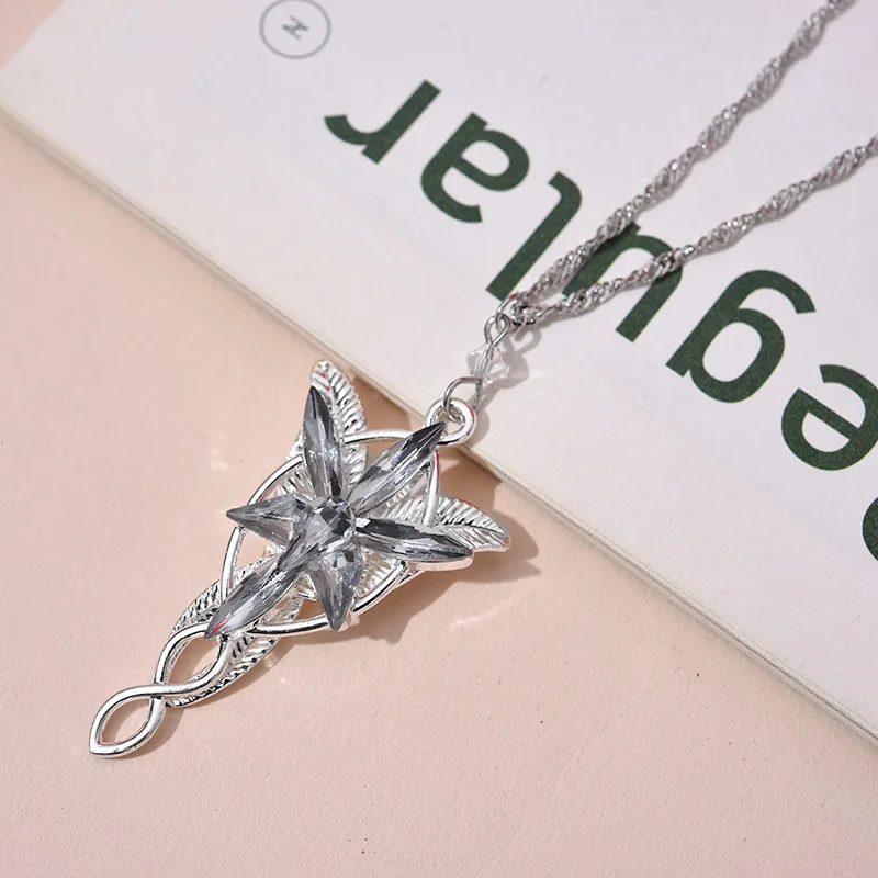 Fashion Elf Princess Necklace, Film and Television Periphery Alloy Diamond Pendant, Cangmu Star Sweater Chain, Women's Accessori