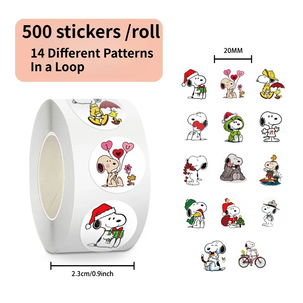 

500pcs Snoopy Stickers Cartoon Anime Derivative Peripherals Creative Decoration Sticker Creative Book Decoration Party Gifts