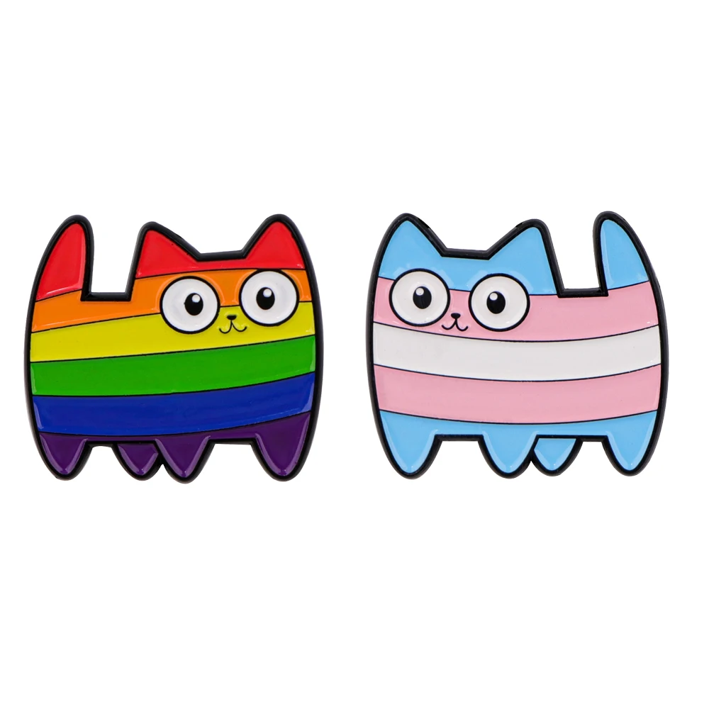 

LGBT Pride Flag Rainbow Cat Metal Badges Enamel Pin Brooch for Clothes Jewelry Lapel Pins on Bags Backpack Fashion Accessories