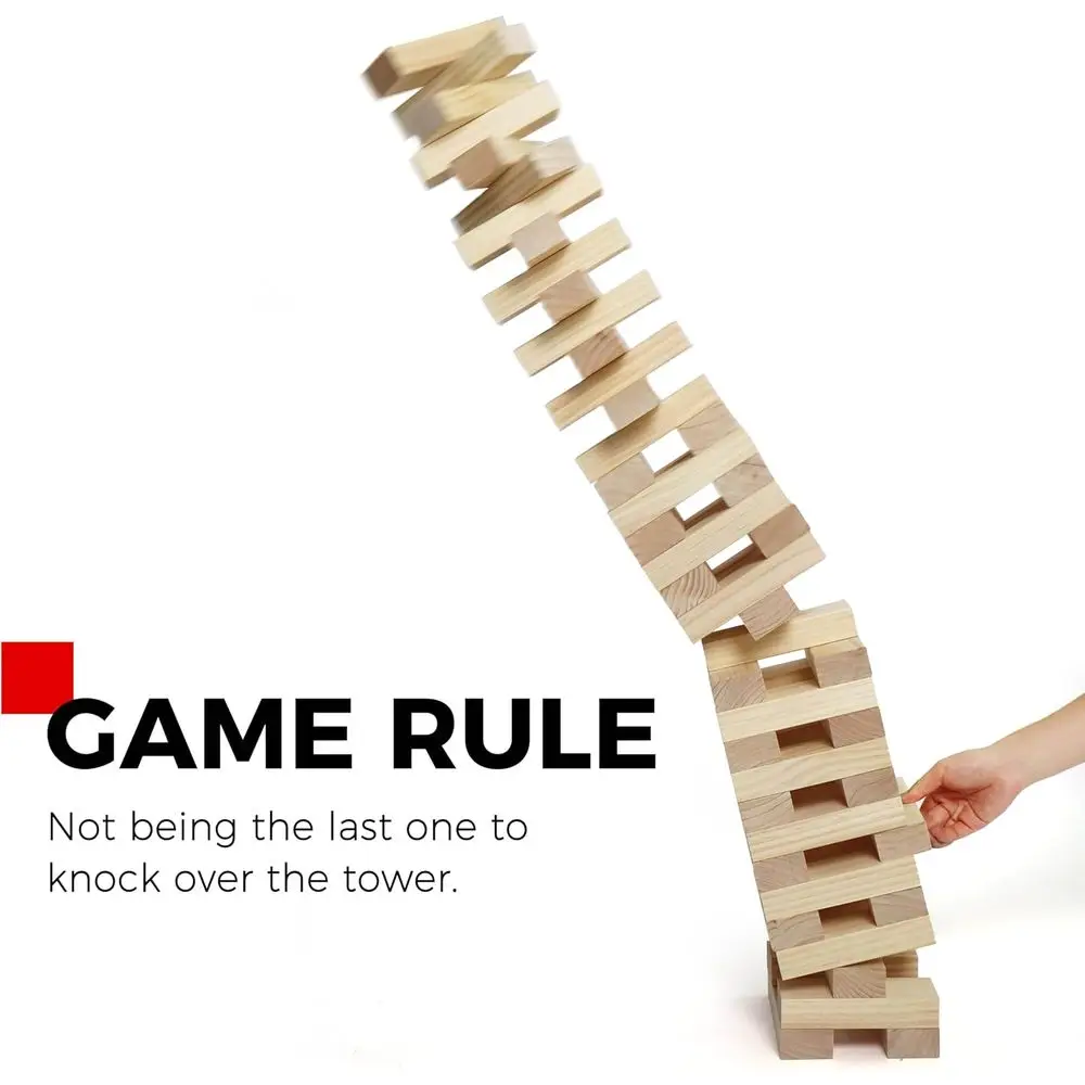 Giant Stacking Tower Game: 5 Feet Tall with 54 Blocks, Carry Bag & Scoreboard for Outdoor Fun