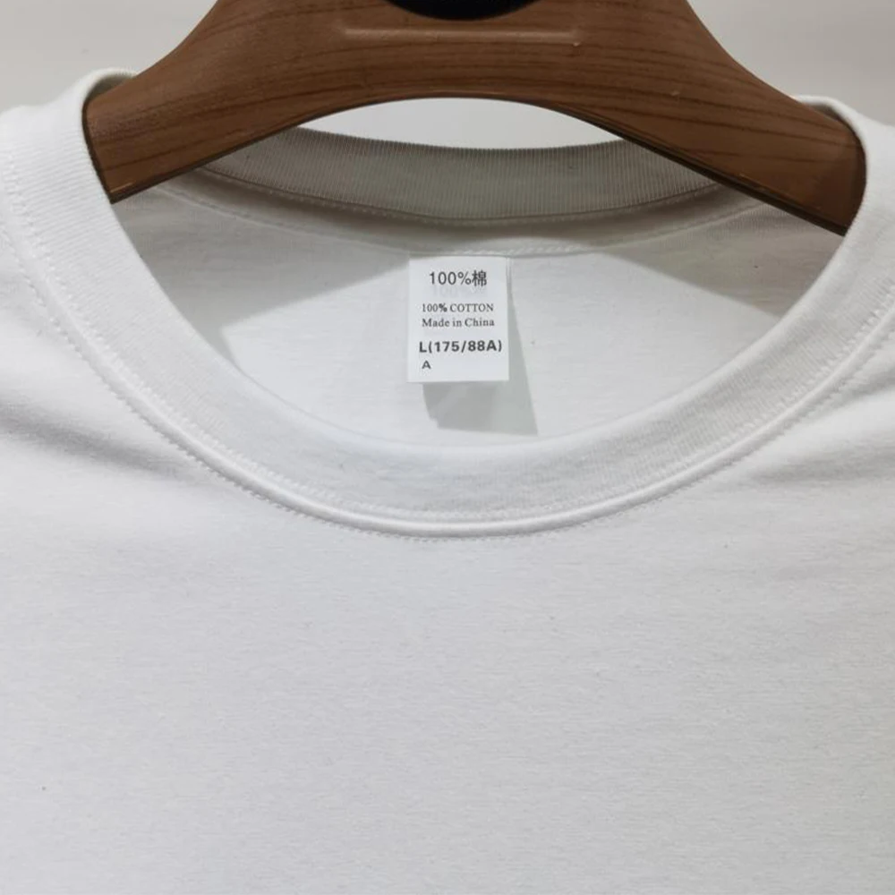 100 Cotton White Tshirt Unisex Round - Image 5