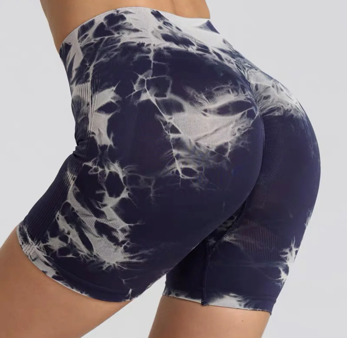 Yoga Basic Tie-Dye Shorts, Butt Lift, Tummy Control, High Waist Sports Yoga Leggings Booty Shorts