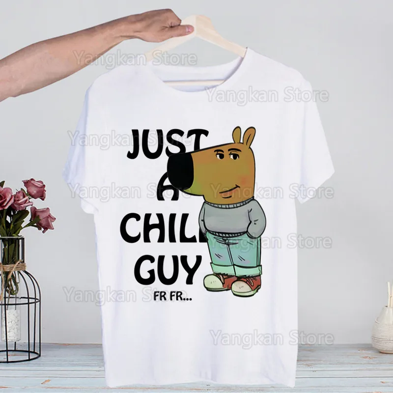 I'm Just A Chill Guy Print T Shirt Man's T-shirt Male Casual Short Sleeve Tops Harajuku