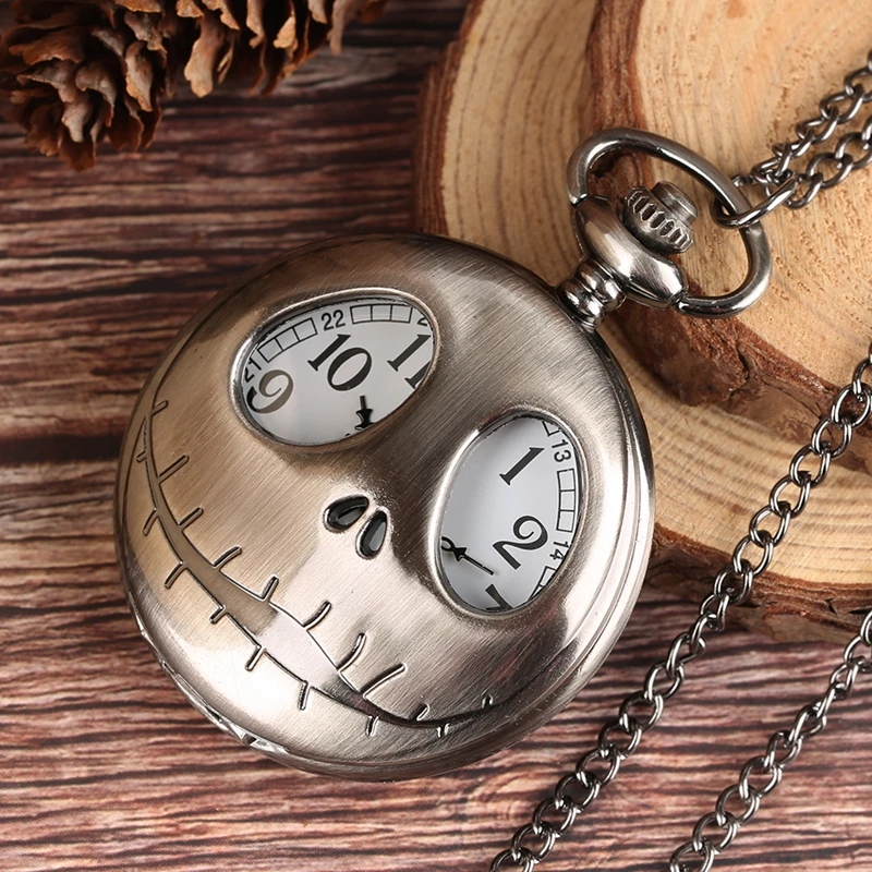 TIEDAN Hollow Quartz Pocket Watch Necklace Vintage Bronze Trend Fashion Watch Pendant Chain Fob Watch