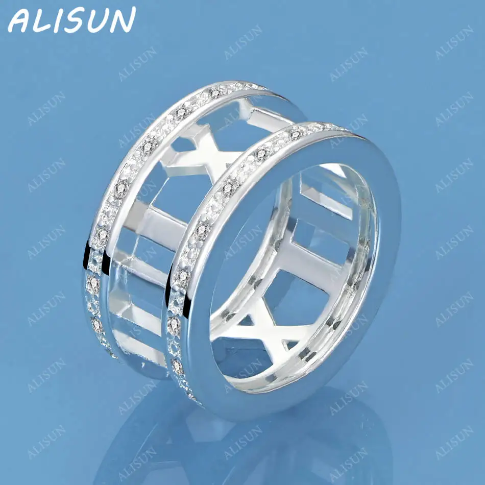 

ALISUN 925 Sterling Silver Zirconia Roman Numeral Ring For Women Men Grace Jewelry Trend Fashionable Birthday Party