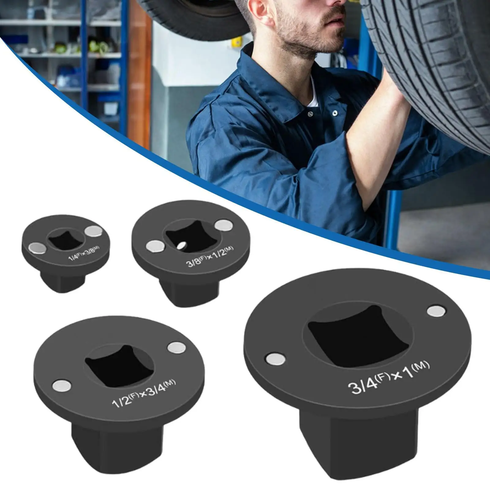 

4 Pieces Low Profile Impact Socket Adapter Drive Adapter Set for Automotive Repairs Industrial Equipment Maintenance