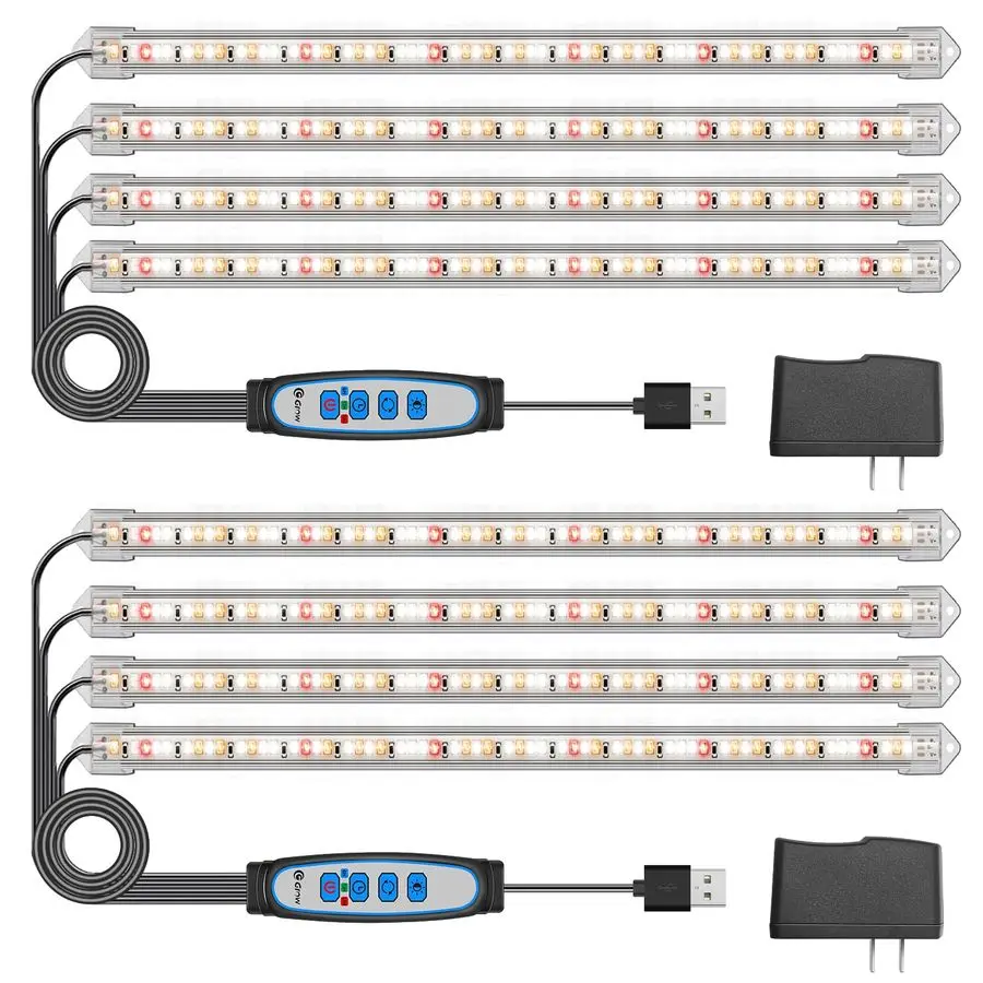 

Grow Light Strips, 240 LEDs Grow Lights for Indoor Plants Full Spectrum with Upgrade Timer 6 12 16 Hrs, 3 Spectrum Modes, Sunlik