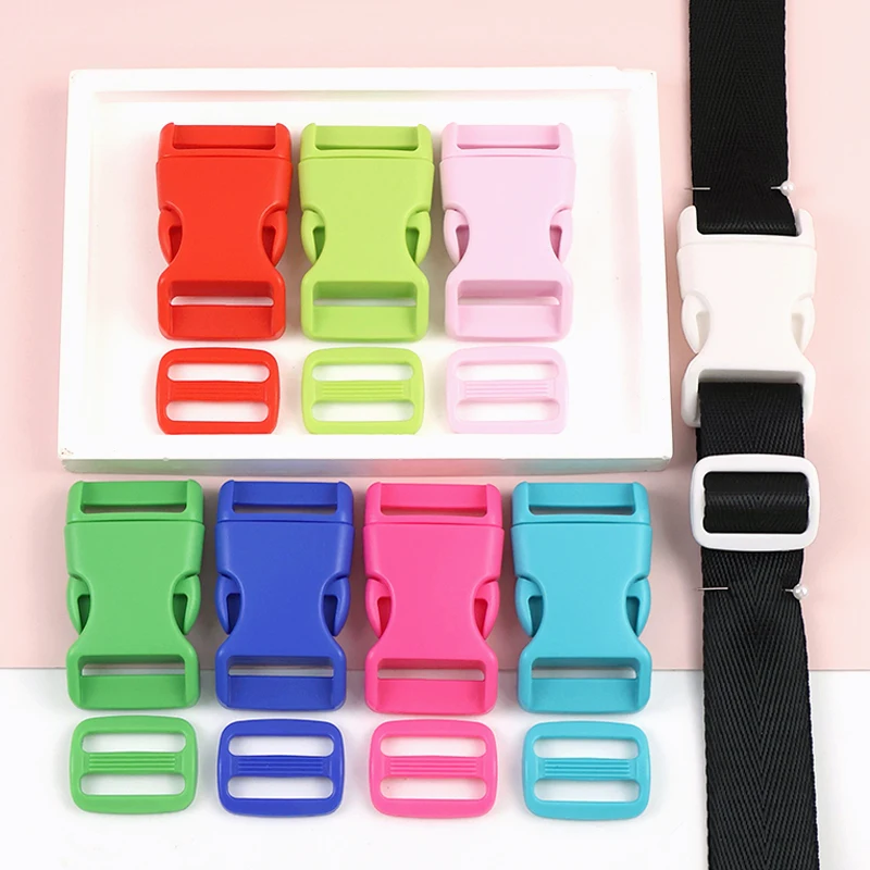 

10/20Sets Backpack Strap Plastic Buckles Webbing Fix Release Button Bag Side Carabiner Clips Adjust Belt Clasp Closure Fastener
