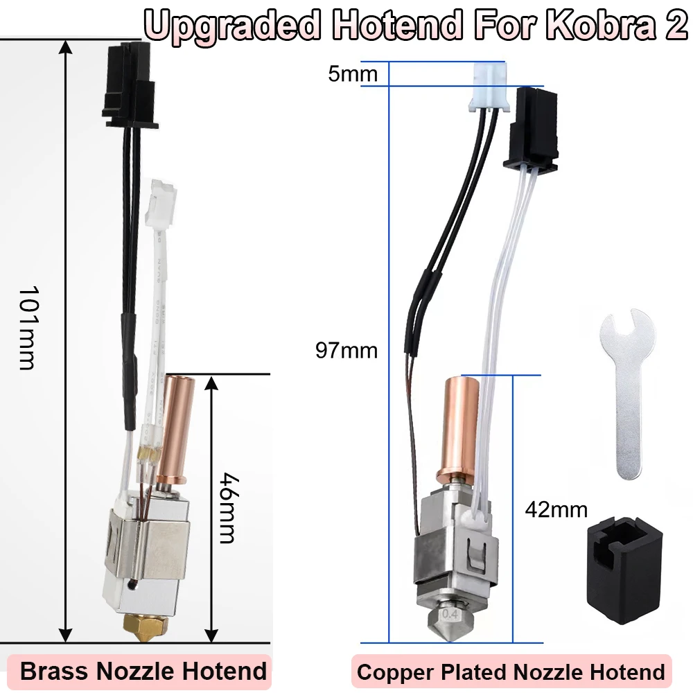 

1/2sets Upgrade Ceramic Hotend For Anycubic Kobra 2 Kobra 2 Neo Pro Max Plus 3D Printer 24V 60W Print Head Kobra 2 Pro Hot End