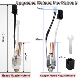 1/2sets Upgrade Ceramic Hotend For Anycubic Kobra 2 Kobra 2 Neo Pro Max Plus 3D Printer 24V 60W Print Head Kobra 2 Pro Hot End