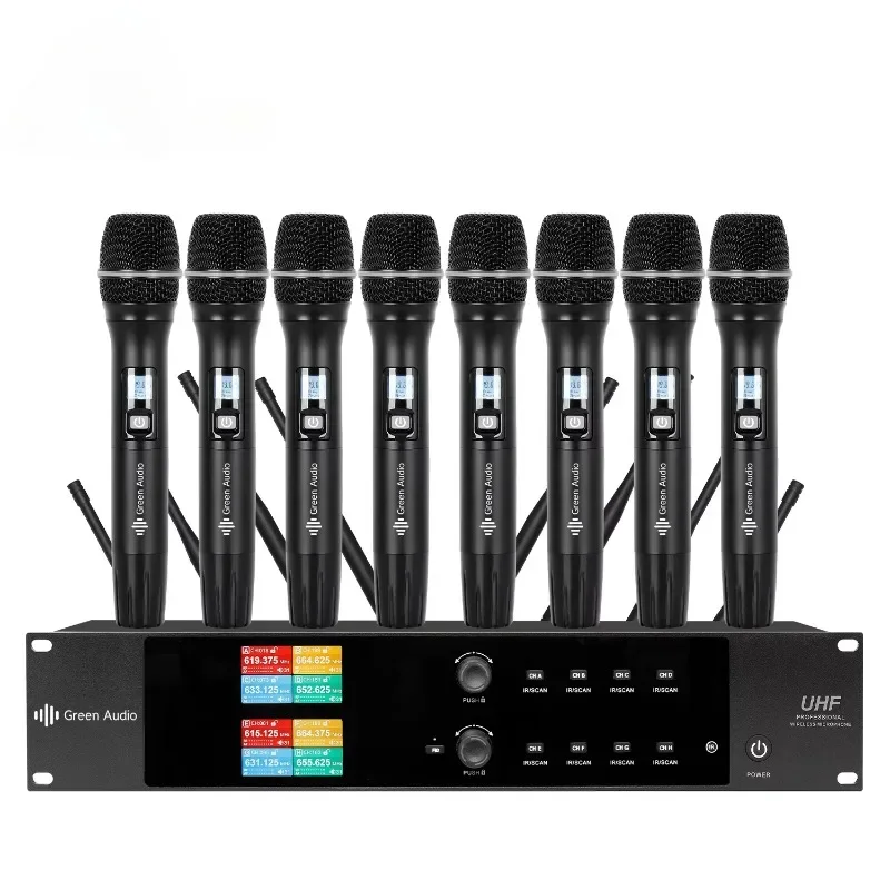 GAW-M86 1 to 8 UHF wireless infrared frequency binding microphone one-click anti-howling suitable for conference karaoke church