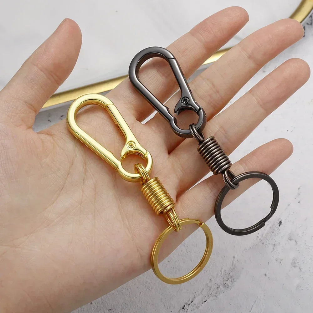 Spring Keychain Climbing Hook Car Keychain Simple Strong Carabiner Shape Keychain Accessories Metal Vintage Keychain