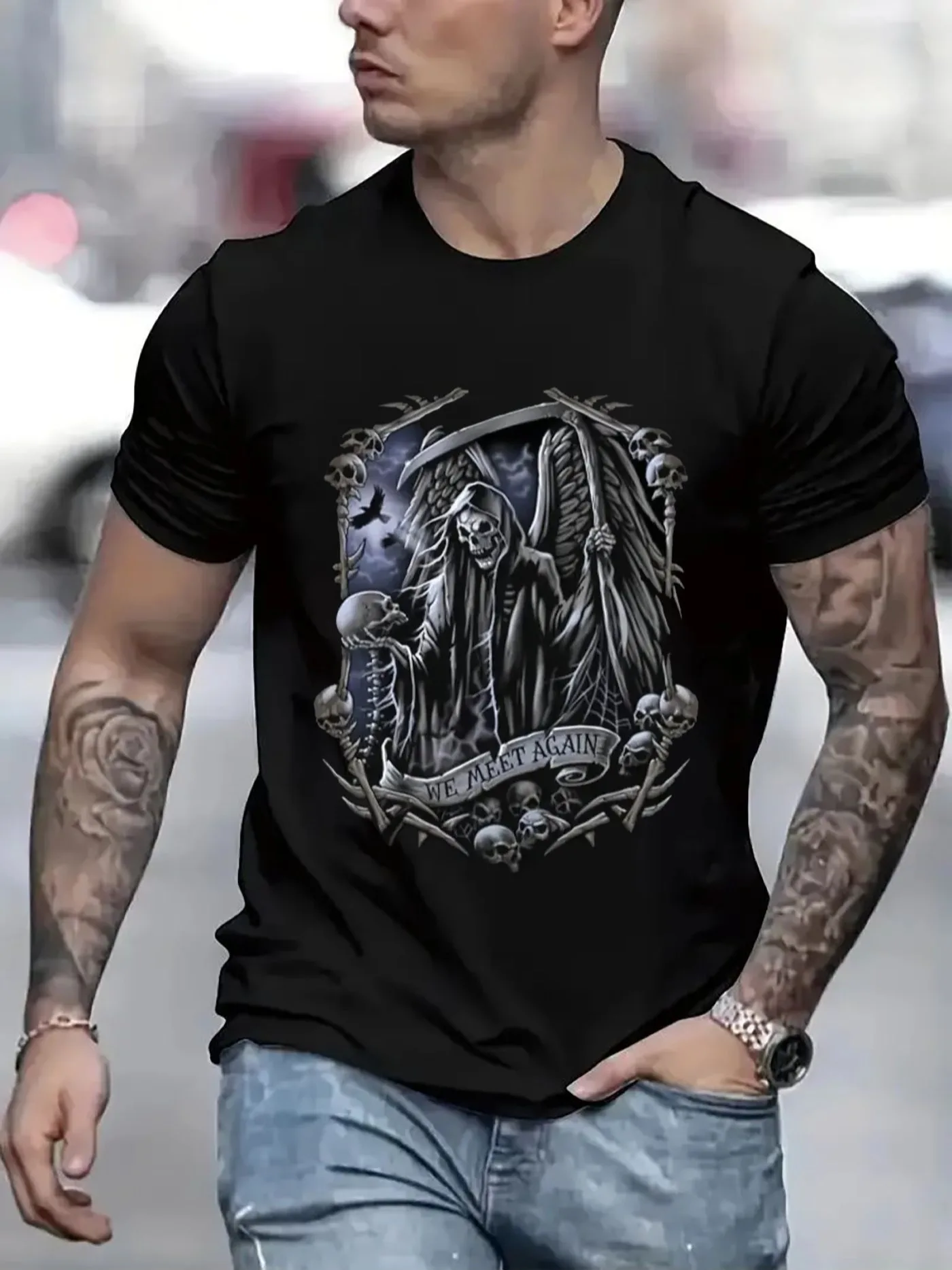 Men Halloween Casual Short Sleeve Tee 1 Pcs 100% Heavy Cotton - Comfortable Crew Neck, Soft Adorable Tees Tops