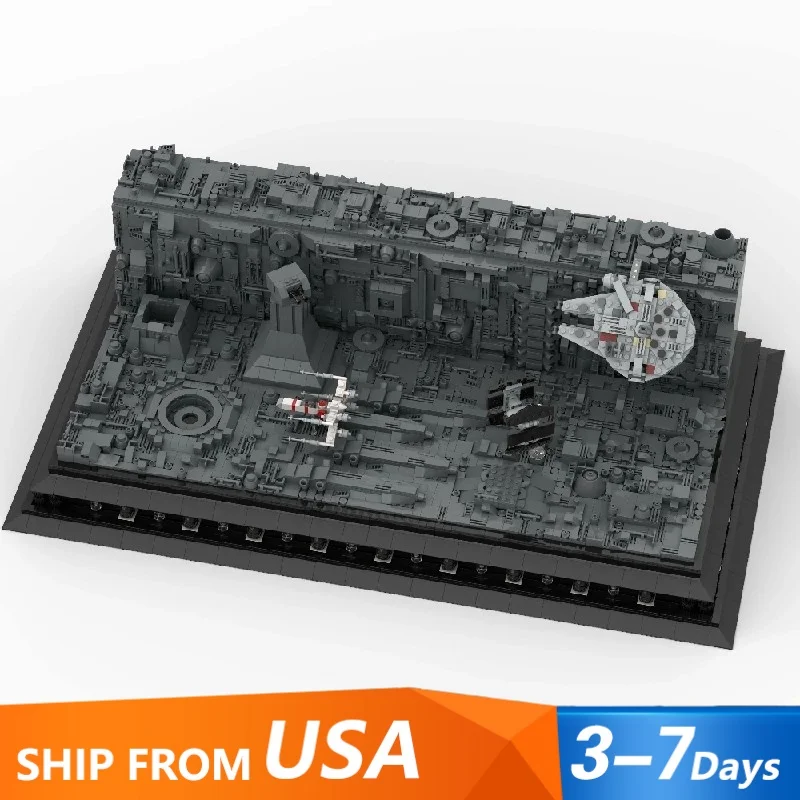 3573PCS Film Spazio Guerra Deathed Star Trench Attacco Scena di assemblaggio Modello Spazio Millennio Nave Falcon Building Blocks Regalo per adulti