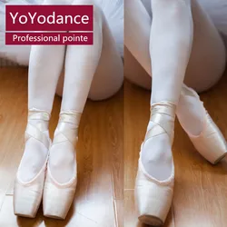 Girls Women Professional Canvas Ballet Pointe Dance Shoes Royal Pink Practise Toe Shoe