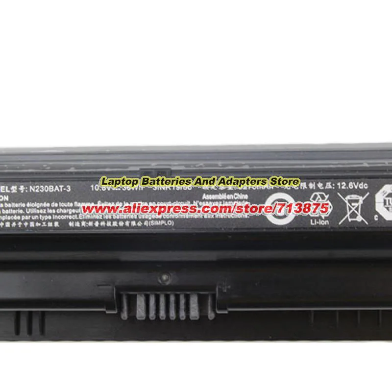 Genuine N230BAT-3 Laptop Battery N230BAT for Clevo N230WU Notebook 10.8V 3275mAh 36Wh M-Book J371MB-J350SN-S2