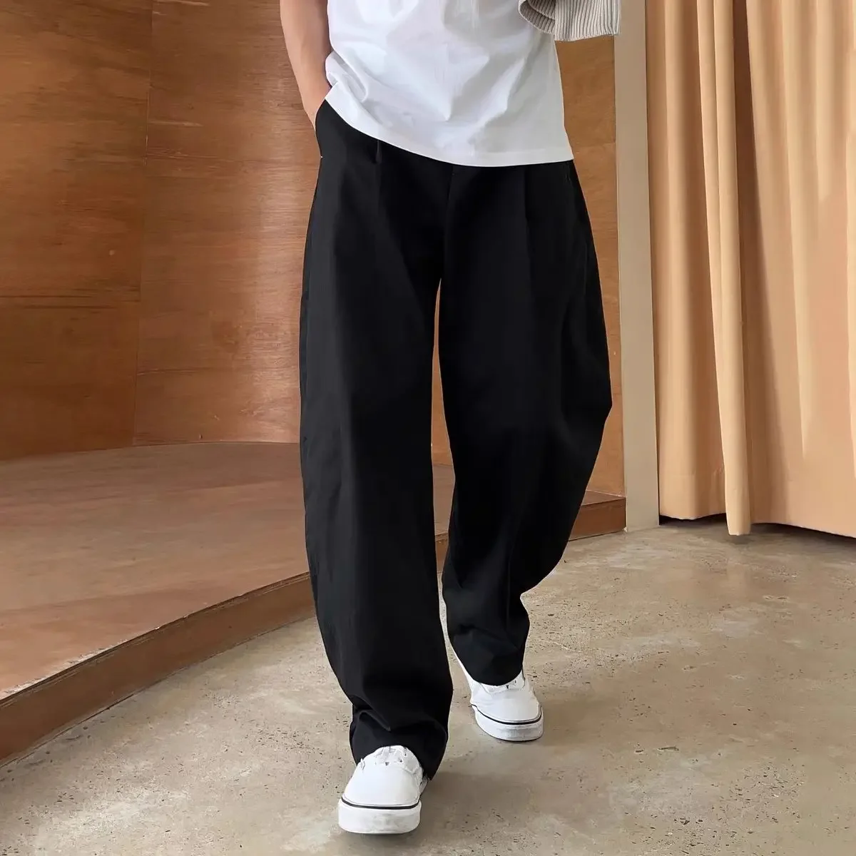 GELITAYIN Male Trousers Tailoring Wide Straight White Clothes Men's Casual Pants New In Sale Regular Fit Slacks Cheap Baggy High view 2