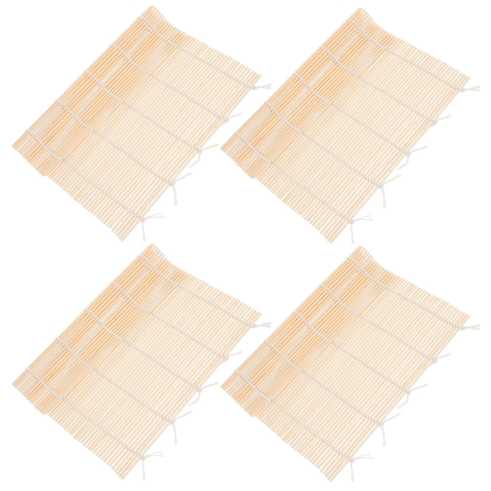 

4pcs Bamboo Rolling Mat 12X12Inch Non-Stick Making Tool For Diy Homemade Kitchen Supplies Mats Roller Sushi Gadget