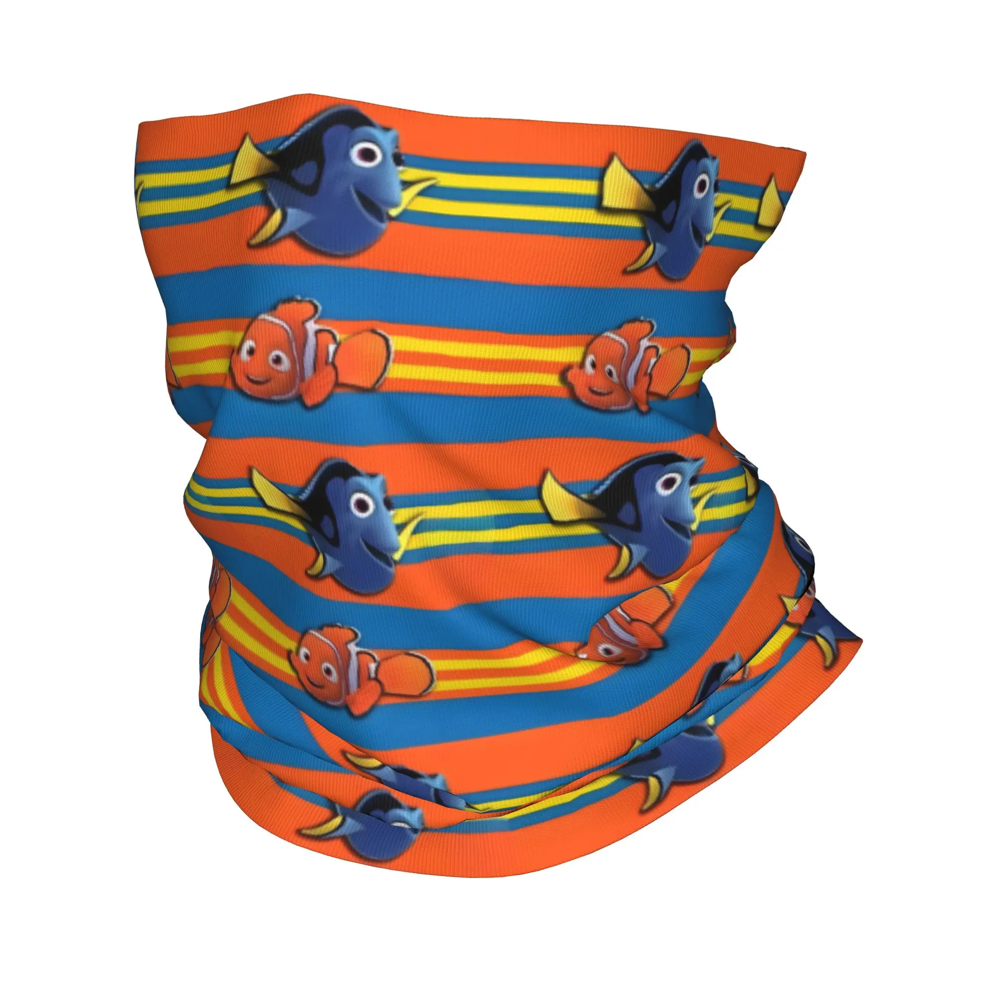 

Custom Stripe Dory And Nemo Bandana Winter Neck Warmer Men Windproof Wrap Face Scarf for Ski Finding Nemo Gaiter Headband
