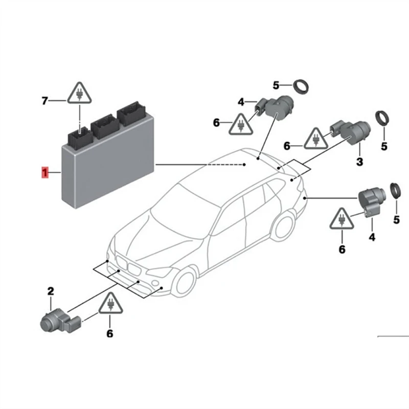 Car PDC Park Distance Control Unit 66209252636 For BMW X1 E84 2008-2015 3Plug High Version Parking Module 66209 252 636