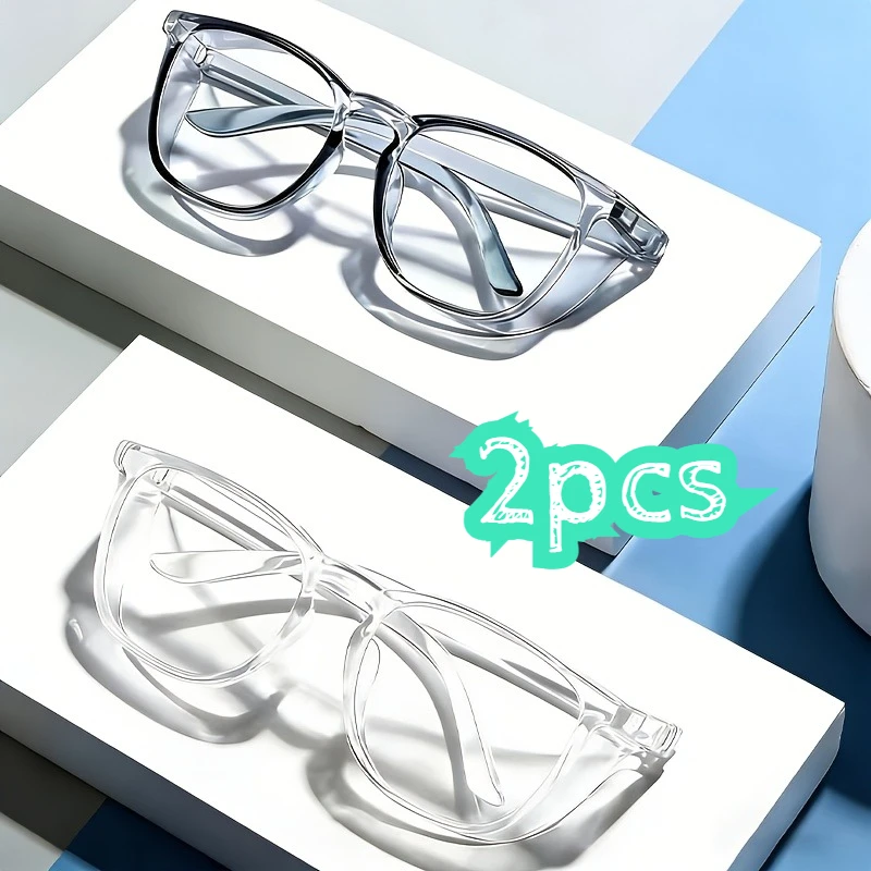 1/2 Stück Anti-Blaulicht-, Anti-Beschlag- und Anti-Pollen-Brille. Anti-Blendungseffekt, lindert Ermüdung der Augen. Kein Waschen erforderlich.